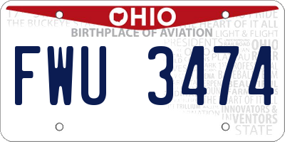 OH license plate FWU3474