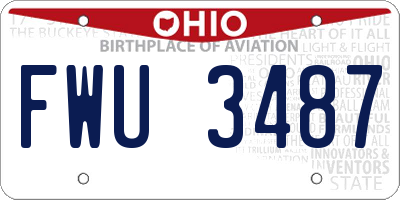 OH license plate FWU3487