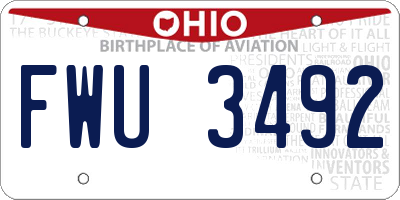 OH license plate FWU3492