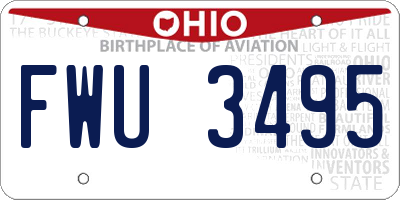 OH license plate FWU3495