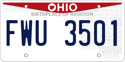 OH license plate FWU3501