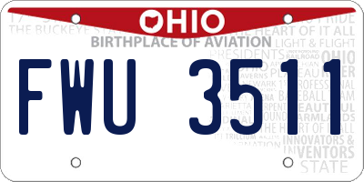 OH license plate FWU3511