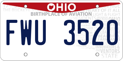 OH license plate FWU3520