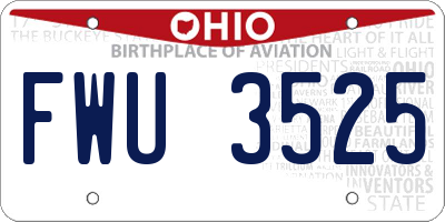 OH license plate FWU3525
