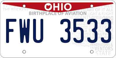 OH license plate FWU3533