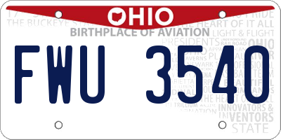 OH license plate FWU3540