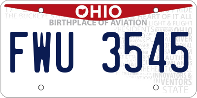 OH license plate FWU3545