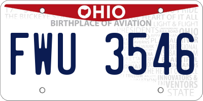 OH license plate FWU3546