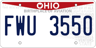 OH license plate FWU3550