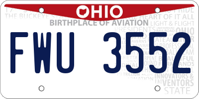 OH license plate FWU3552