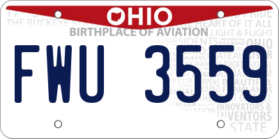 OH license plate FWU3559