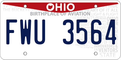 OH license plate FWU3564