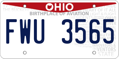 OH license plate FWU3565