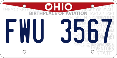 OH license plate FWU3567