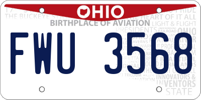 OH license plate FWU3568