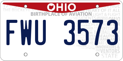 OH license plate FWU3573