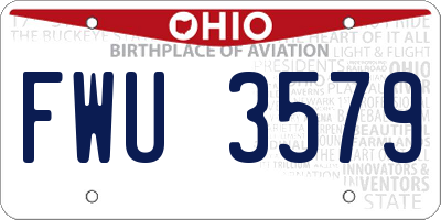 OH license plate FWU3579