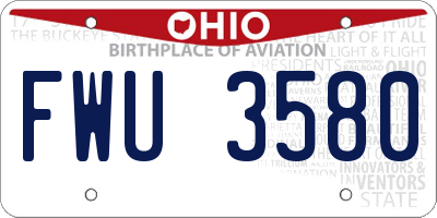 OH license plate FWU3580