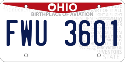 OH license plate FWU3601