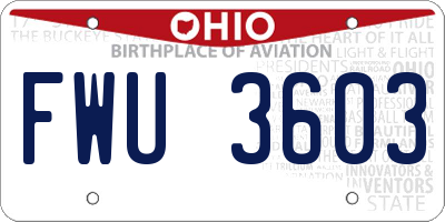OH license plate FWU3603