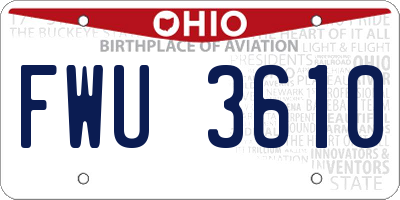 OH license plate FWU3610