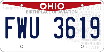 OH license plate FWU3619