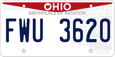 OH license plate FWU3620