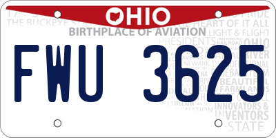OH license plate FWU3625