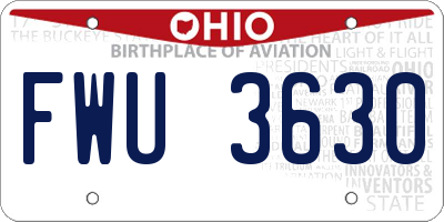 OH license plate FWU3630