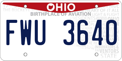 OH license plate FWU3640