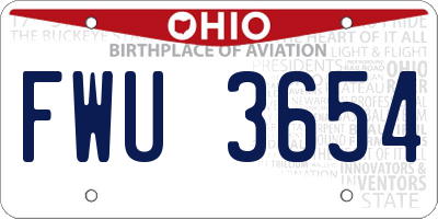 OH license plate FWU3654