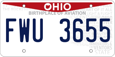 OH license plate FWU3655