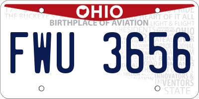 OH license plate FWU3656