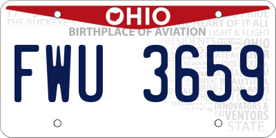 OH license plate FWU3659