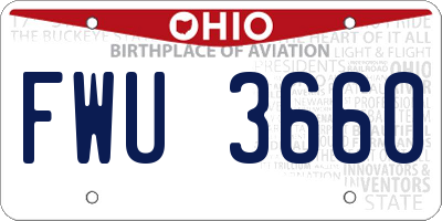 OH license plate FWU3660