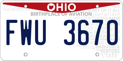 OH license plate FWU3670