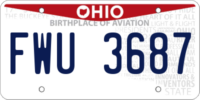 OH license plate FWU3687