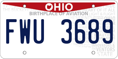 OH license plate FWU3689