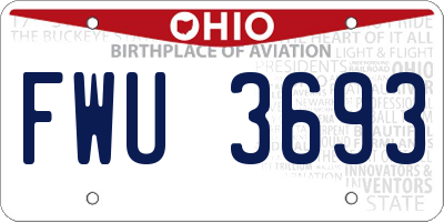 OH license plate FWU3693