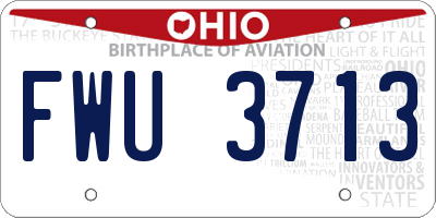 OH license plate FWU3713