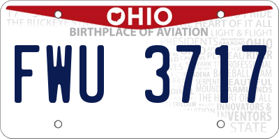 OH license plate FWU3717