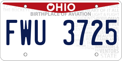 OH license plate FWU3725