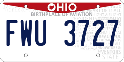 OH license plate FWU3727