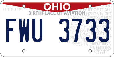 OH license plate FWU3733