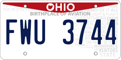 OH license plate FWU3744