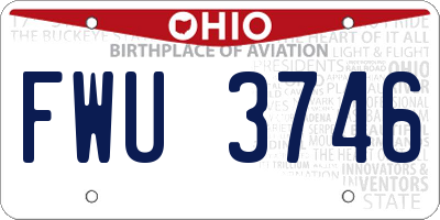 OH license plate FWU3746