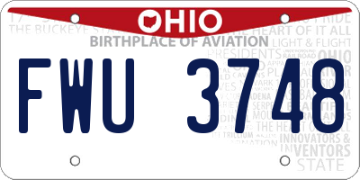 OH license plate FWU3748