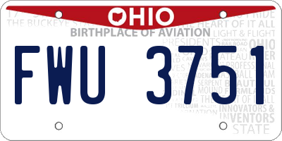 OH license plate FWU3751