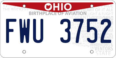 OH license plate FWU3752