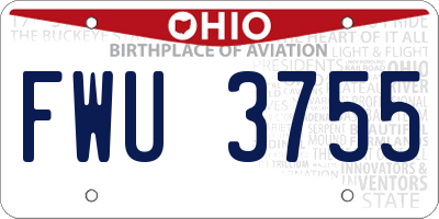 OH license plate FWU3755